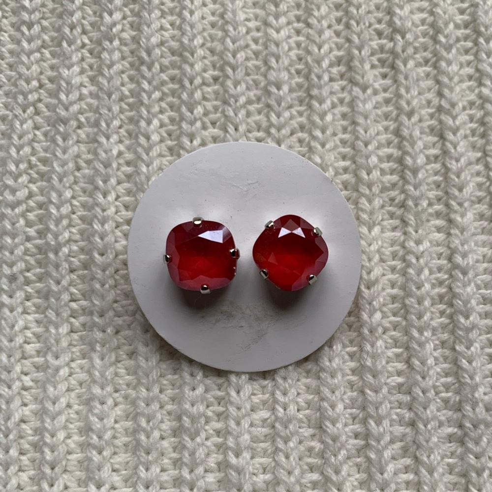 Ruby red earrings